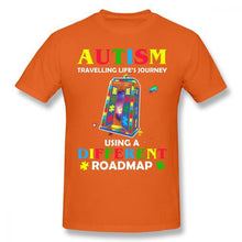 Load image into Gallery viewer, Blessed Ribbon Men Woman Autism T Shirt Autism Shirt Traveling Life S Journey Using A Different Roadmap T-Shirt Short Sleeve Fashion Tee Shirt Tshirt TShirt Longsleeve Hoodie Tank Top High Quality Cotton