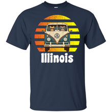 Load image into Gallery viewer, 118,Illinois Road Trip Shirt Vintage Retro Hippie Van Gildan Ultra Cotton T-Shirt