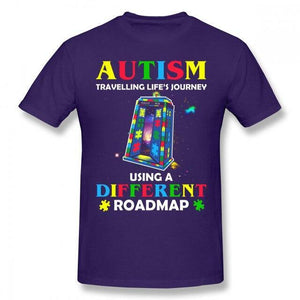 Blessed Ribbon Men Woman Autism T Shirt Autism Shirt Traveling Life S Journey Using A Different Roadmap T-Shirt Short Sleeve Fashion Tee Shirt Tshirt TShirt Longsleeve Hoodie Tank Top High Quality Cotton